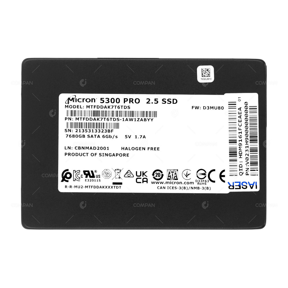 MTFDDAK7T6TDS  MICRON 5300 PRO SSD 7.68TB SATA 6G 2.5" SFF